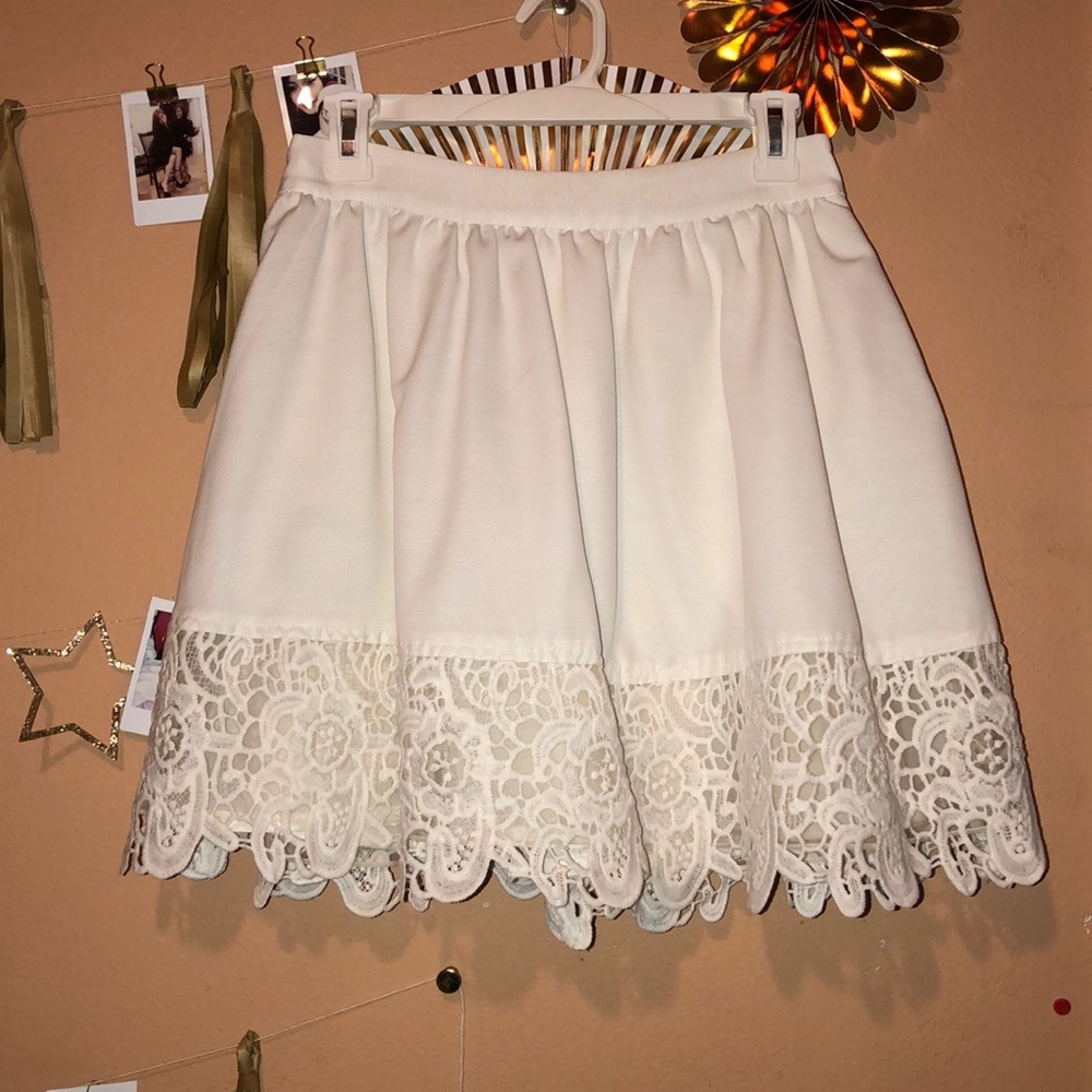 White Crochet Skirt w/ hidden side pockets